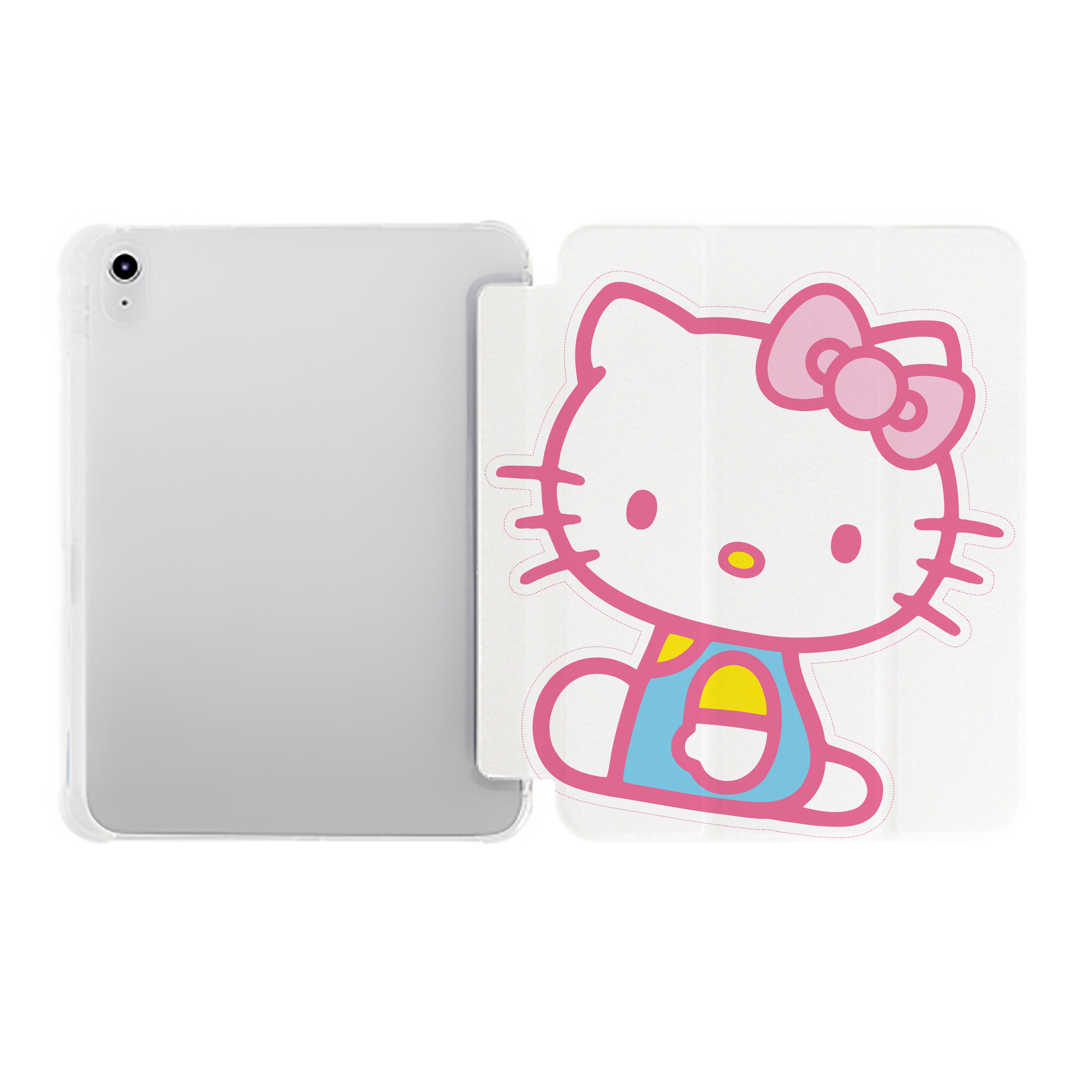 （画像用） Hello Kitty ハローキティ IPad ケース ペン収納付き 三つ折りスタンド PUレザー×シリコン 対応機種9.5/10.5/10.9インチ